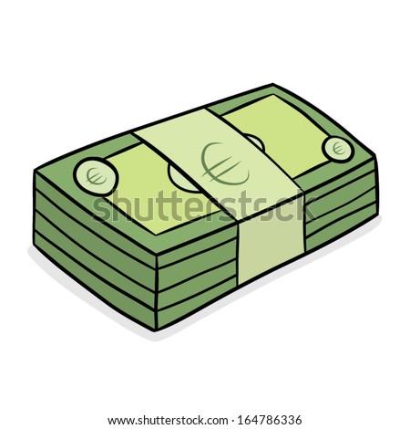 Stack Euro Bank Note Cartoon Vector Stock Vector (Royalty Free
