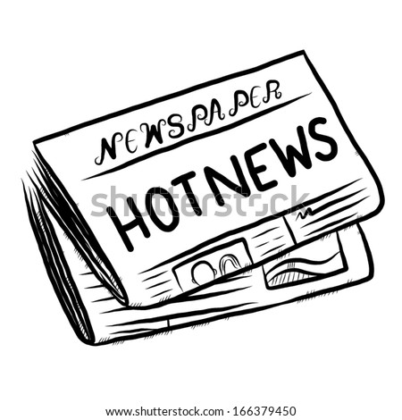 Download Newspaper Cartoon Black White Vector Illustration Stock Vector 166379450 - Shutterstock