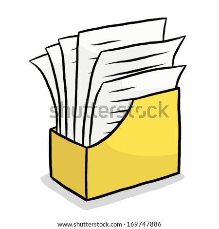 Document Paper Yellow Box Cartoon Vector Stock Vector (Royalty Free