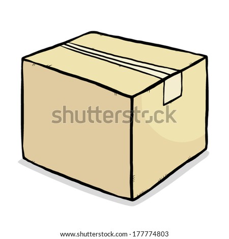 Closed Cardboard Paper Box Cartoon Vector Stock Vector 177774803