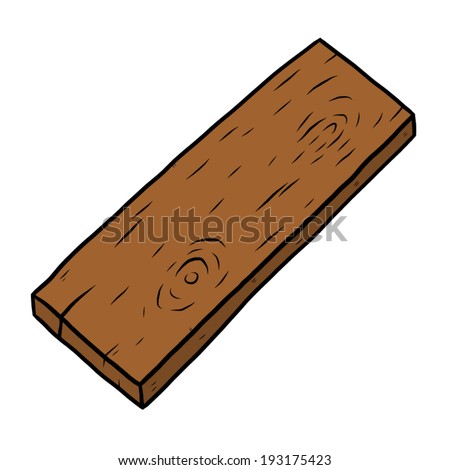 Wooden Plank Cartoon Vector Illustration Hand Stock Vector 193175423