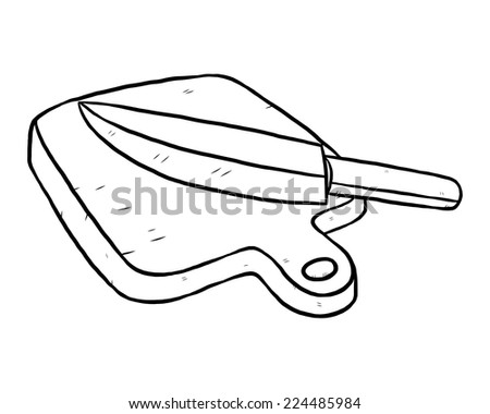 Kitchen Knife Hand Drawn Cartoon Vector Stock Vector 140849248 ...