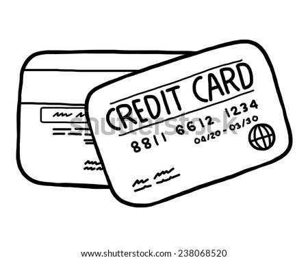 Two Credit Card Cartoon Vector Illustration Stock Vector (Royalty Free