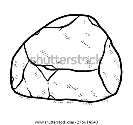 stock-vector-single-rock-cartoon-vector-and-illustration-black-and ...