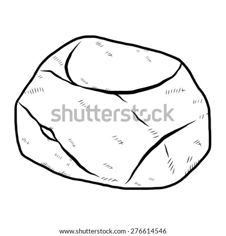 Single Rock Cartoon Vector Illustration Black Stock Vector (Royalty ...