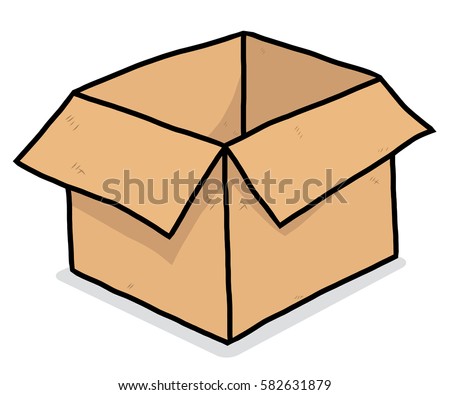 Brown Open Box Cartoon Vector Illustration Stock Vector 582631879 ...