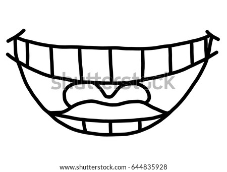 Smile Teeth Cartoon Vector Illustration Hand Stock Vector 644835967 ...