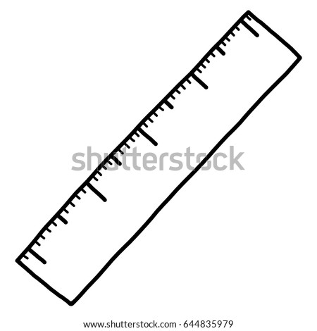 Ruler Cartoon Vector Illustration Black White Stock Vector 644835979 ...