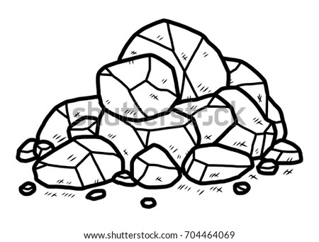 Rock Heap Cartoon Vector Illustration Black Stock Vector 704464069 ...