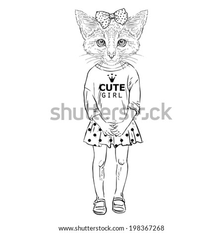 Sitting Kitten Zentangle Style Vector Hand Stock Vector 443585869 ...