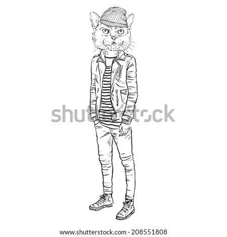 Fox Girl Dressed Fur Coat Lace Stock Vector 404158699 - Shutterstock