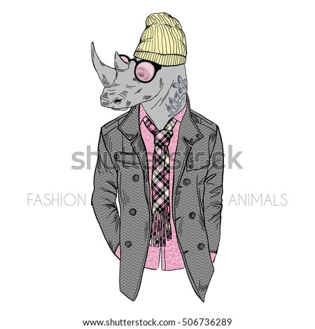 stock-vector-hipster-rhino-dressed-up-in