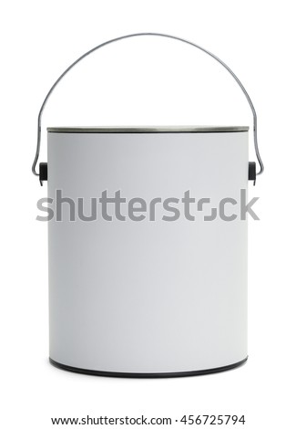 One Gallon Paint Bucket with Copy Space Isolated on White Background.