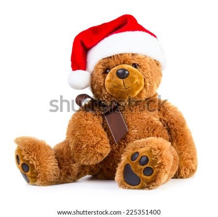 teddy with santa hat