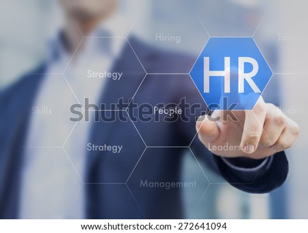 Human resources concept on touch interface