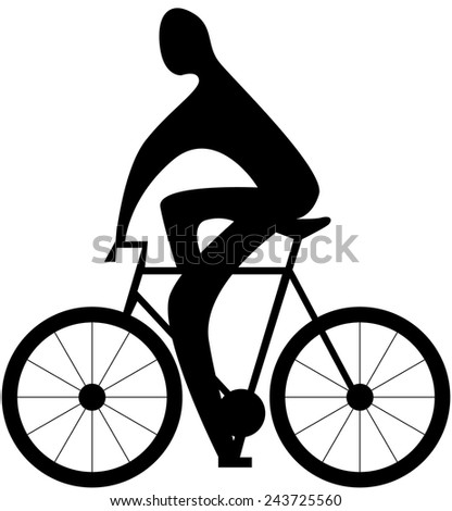 Vector Silhouette Rider On Oldfashioned Bicycle Stock Vector 53672035 ...