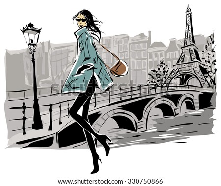 fashion illustration background fashion models sketch style fall winter stock vector fashion illustration background fashion models sketch style fall winter stock vector