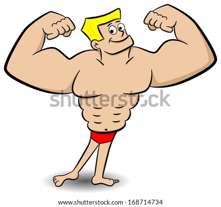 Strong Cartoon Handsome Bodybuilder Stock Illustration 60695383 ...