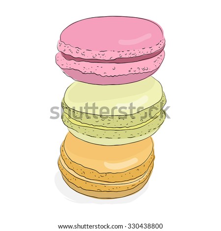 Stack Colorful Macaron Macaroon Almond Cakes Stock Vector 664275721 ...
