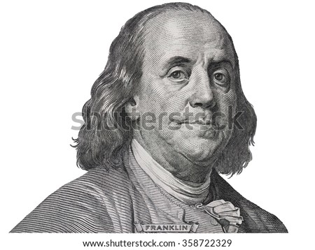 Benjamin Franklin Face On Us One Stock Photo (Royalty Free) 358722329 ...