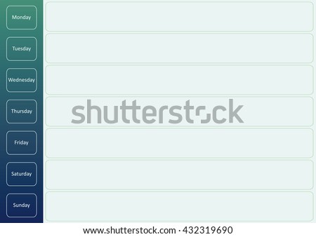 weekly planning calendar vector color weekly stock vector 432319690 weekly planning calendar