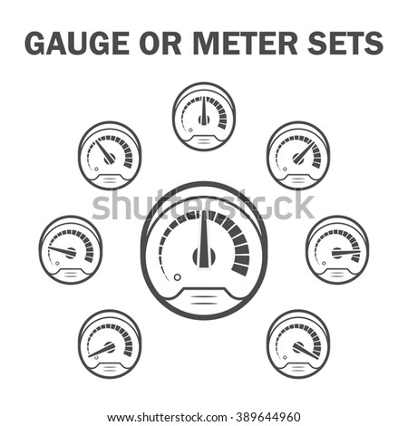 Gauge Meter Icons Sets Stock Vector 287081549 - Shutterstock