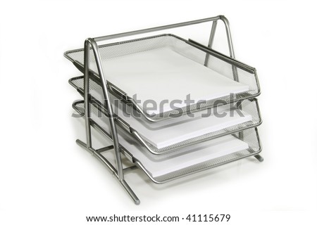 paper tray isolated on white background