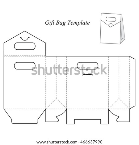 Gift Box Template Handle No Glue Stock Vector 185560535 - Shutterstock