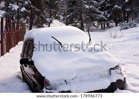 Car Covered in Snow