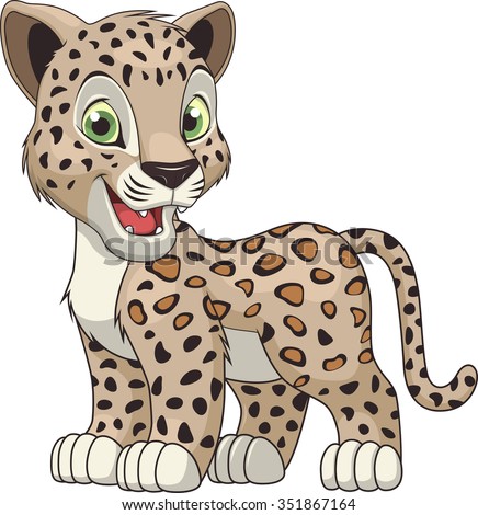 Illustration Cute Jaguar Panther Cub Stock Vector 56300488 - Shutterstock