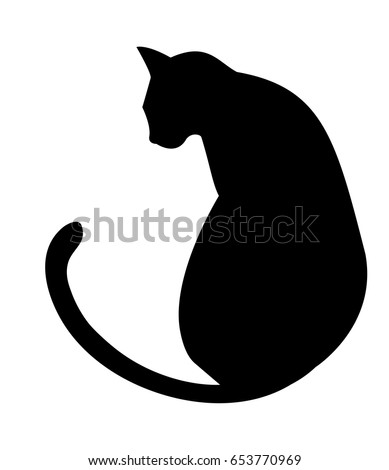 Black Cat Silhouette On White Background 스톡 벡터 653770969 - Shutterstock