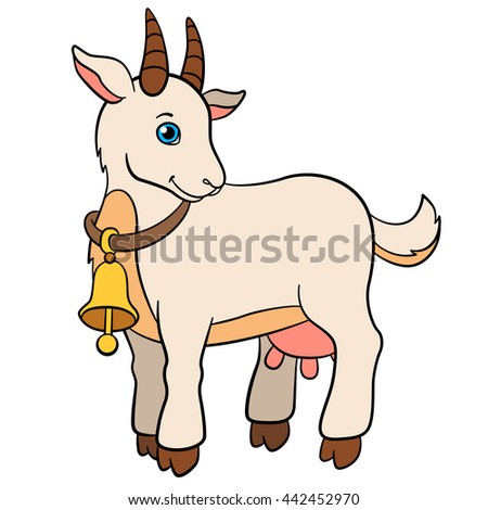 Cartoon Farm Animals Kids Cute Goat Stock Vector 442452970 - Shutterstock