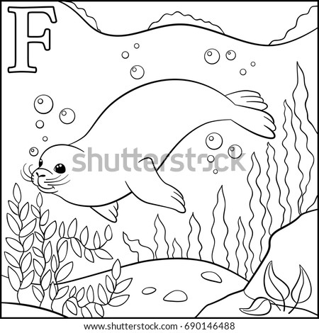 Download Coloring Pages Mother Seal Her Little Stock Vector 447725878 - Shutterstock