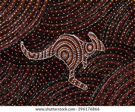 Aboriginal Kangaroo Dot Painting Rich Earth Stock Illustration ...