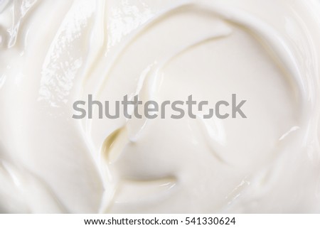 Fresh White Yogurt Background Closeup