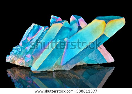 Flame aura quartz
