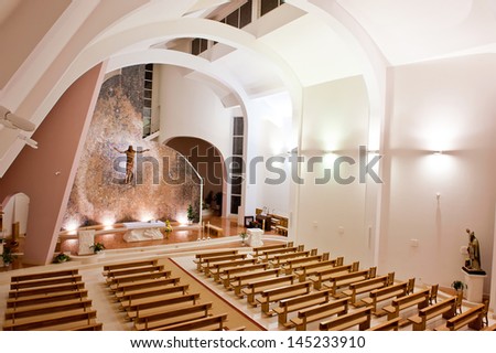 interior shot of an large modern catholic church with high ceiling - Modern Church Interior Design Ideas interior shot of an large modern catholic church with high ceiling - Modern Church Interior Design Ideas