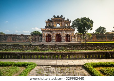 Beautiful site of Citadel in Hue, Vietnam. Citadel in Hue is enlisted in UNESCO World Heritage Sites. Travel photography for Southeast Asia.