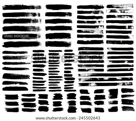 Set of Black ink vector stains