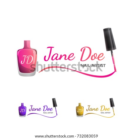 Nail Art Logo Template Nail Polish Stock Vector 732083059 - Shutterstock