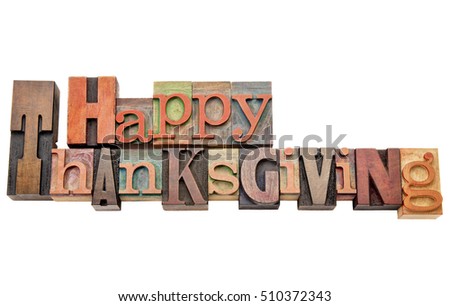 Happy Thanksgiving Isolated Word Abstract Vintage Stock Photo
