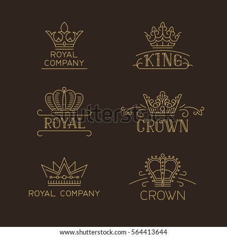 Crown Logo Set Luxury Signs Trendy 스톡 벡터 364897757 - Shutterstock