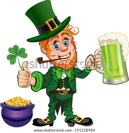 Elf Leprechaun Beer Saint Patricks Day Stock Illustration 126968489 ...