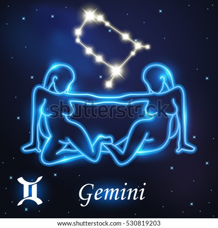 stock vector light symbol of women to gemini of zodiac and horoscope concept vector art and illustration 530819203