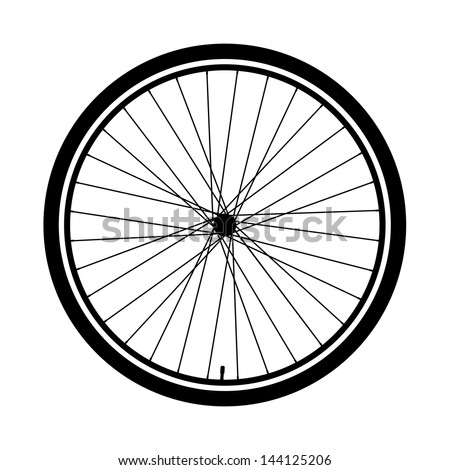 Silhouette Bicycle Wheel Stock Vector 144125206 - Shutterstock