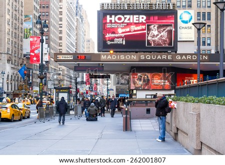 Madison Square Garden Stock-photo-new-york-circa-dec-people-walk-in-front-entrance-of-madison-square-garden-in-manhattan-262001807