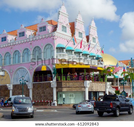 The Caribbean Architecture Of Island Aruba City Abounds With Buildings The Caribbean Architecture Of Island Aruba City Abounds With Buildings