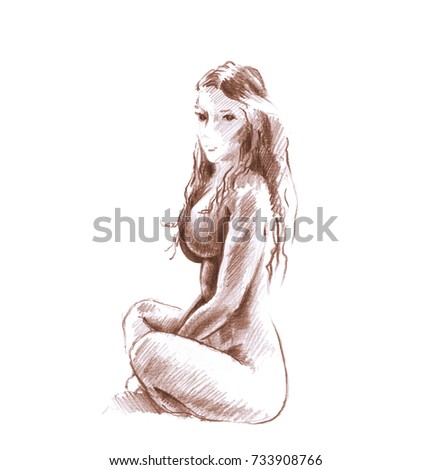 Pencil Drawing Woman Naked 72