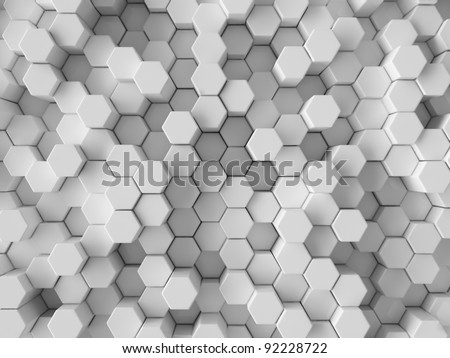 ផ្ទៃខាងក្រោយ 3D ជាមួយ hexagons