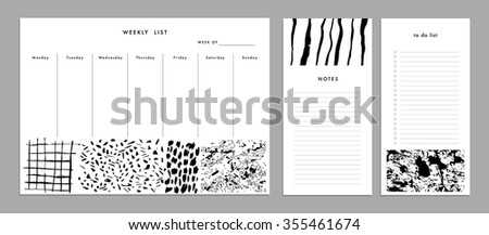 weekly planner template organizer schedule notes stock vector weekly planner template organizer schedule notes stock vector